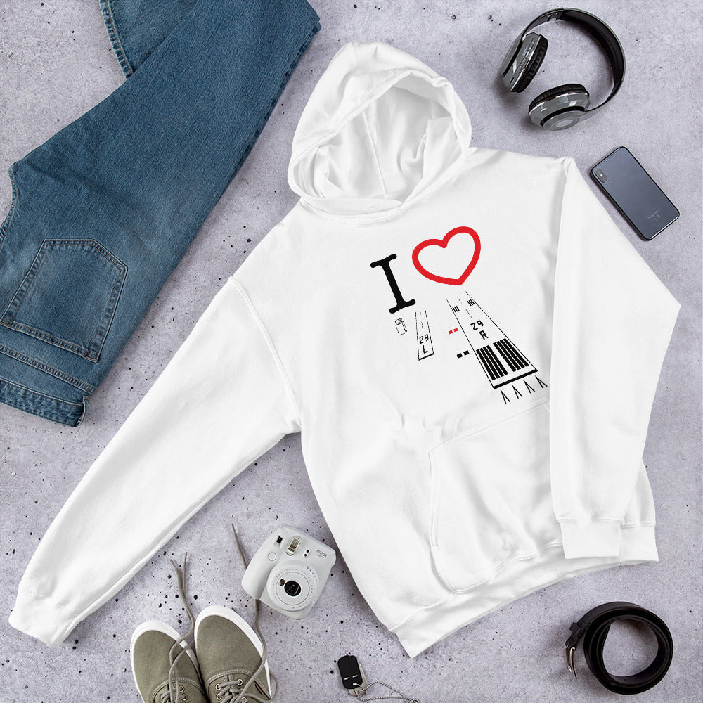 Torrance Airport Runways 29L / 29R - 11L / 11R - unisex hoodie