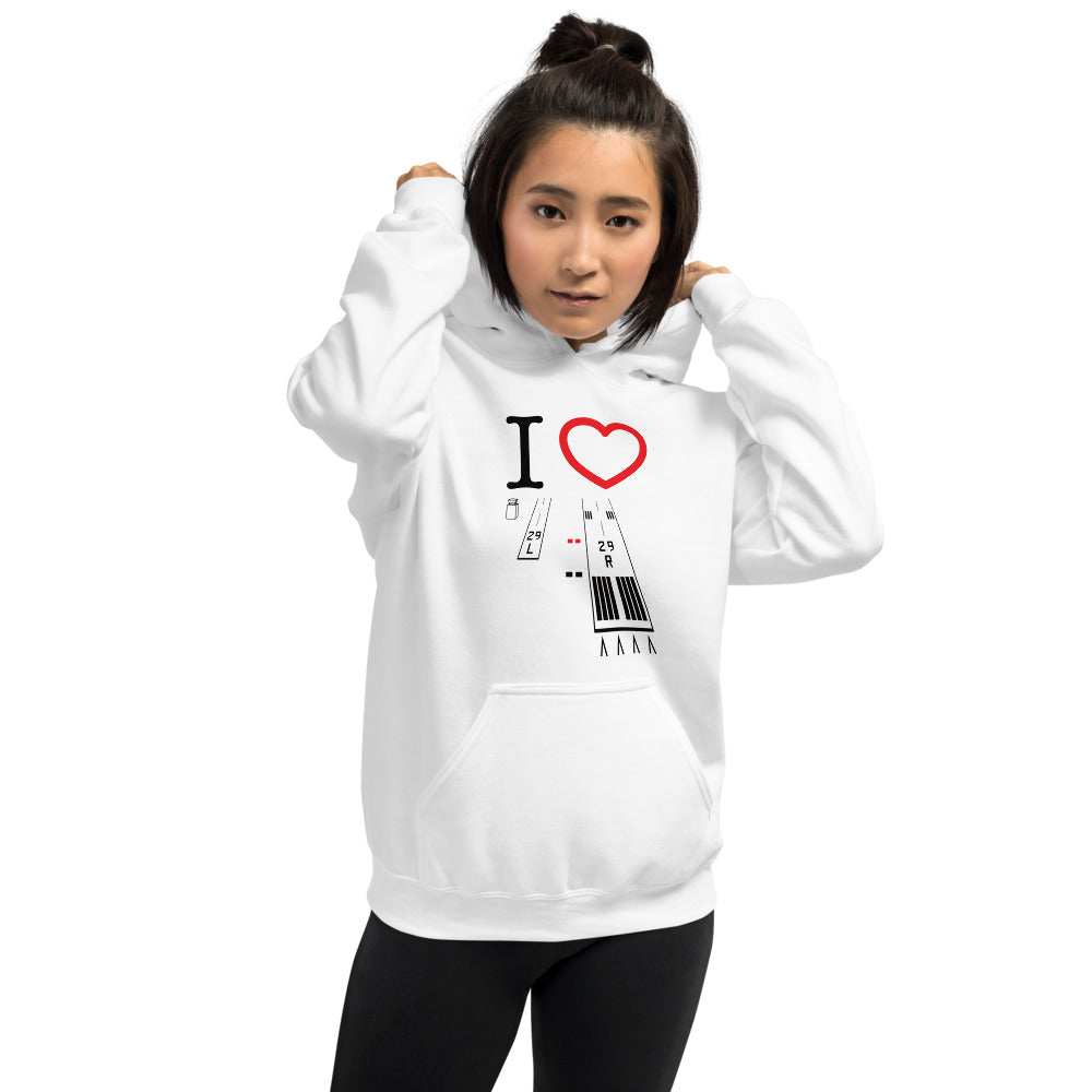 Torrance Airport Runways 29L / 29R - 11L / 11R - unisex hoodie