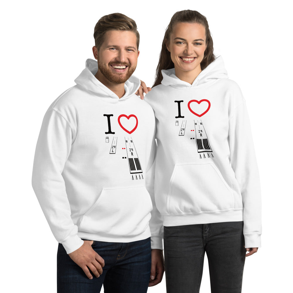 Torrance Airport Runways 29L / 29R - 11L / 11R - unisex hoodie