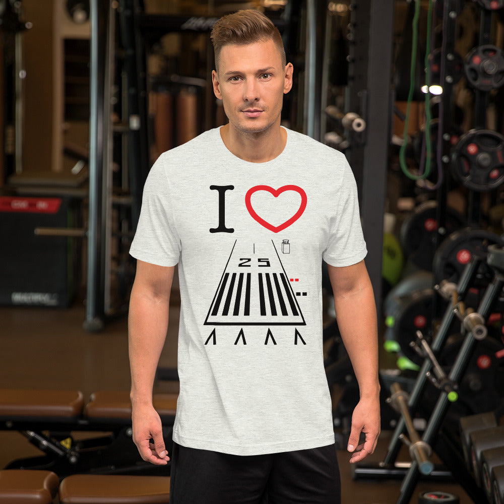 Hawthorne Airport Runway 25 / Runway 7 - Short-Sleeve T-Shirt