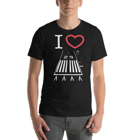 Hawthorne Airport Runway 25 / Runway 7 - Short-Sleeve T-Shirt