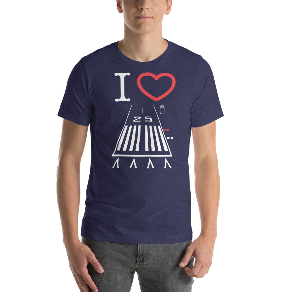 Hawthorne Airport Runway 25 / Runway 7 short sleeve unisex T-shirt