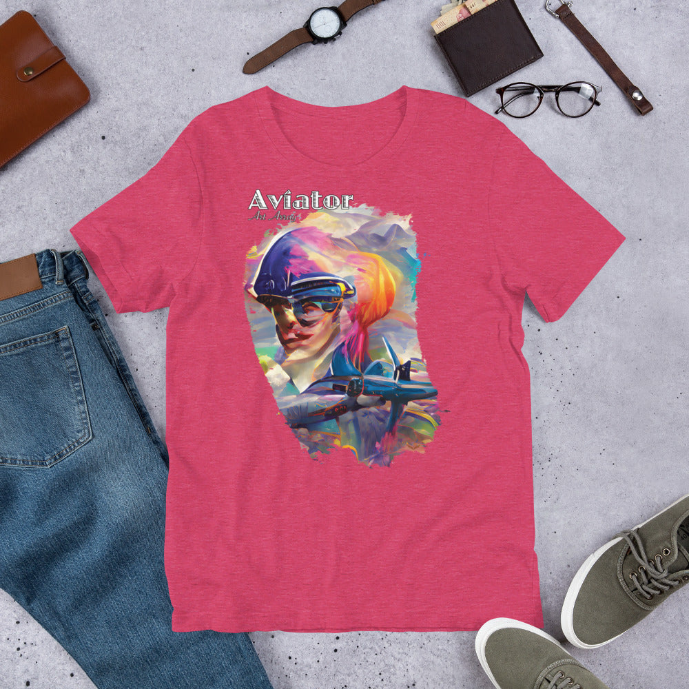 Aviator Art No. 1 short-sleeve unisex T-shirt (dark colors)