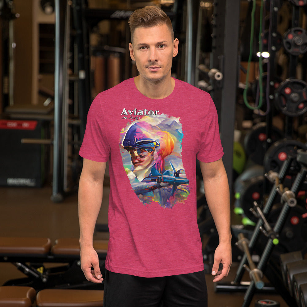 Aviator Art No. 1 short-sleeve unisex T-shirt (dark colors)