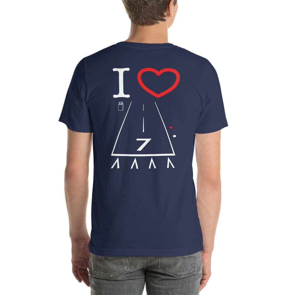 Hawthorne Airport Runway 25 / Runway 7 - Short-Sleeve T-Shirt