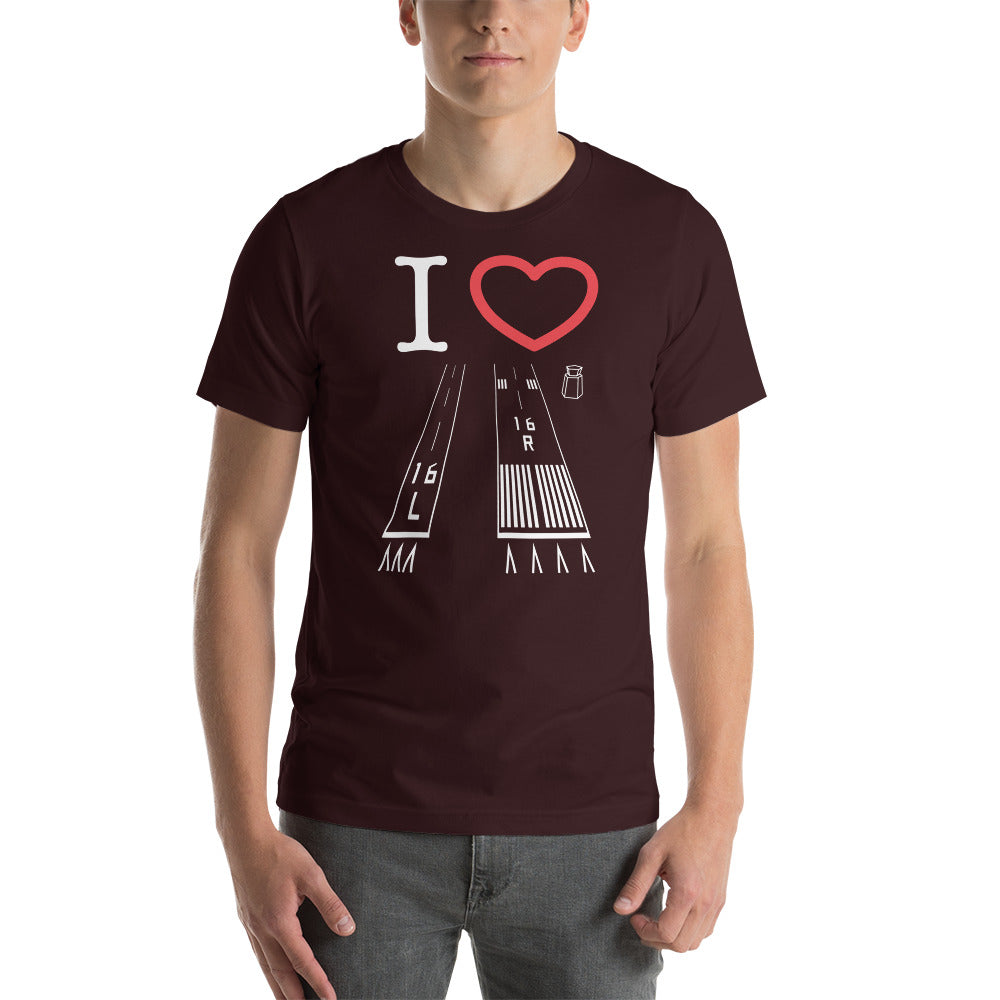 Van Nuys Airport Runways 16L - 16R / 34L - 34R Short-Sleeve T-Shirt