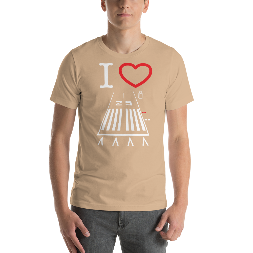 Hawthorne Airport Runway 25 / Runway 7 short sleeve unisex T-shirt