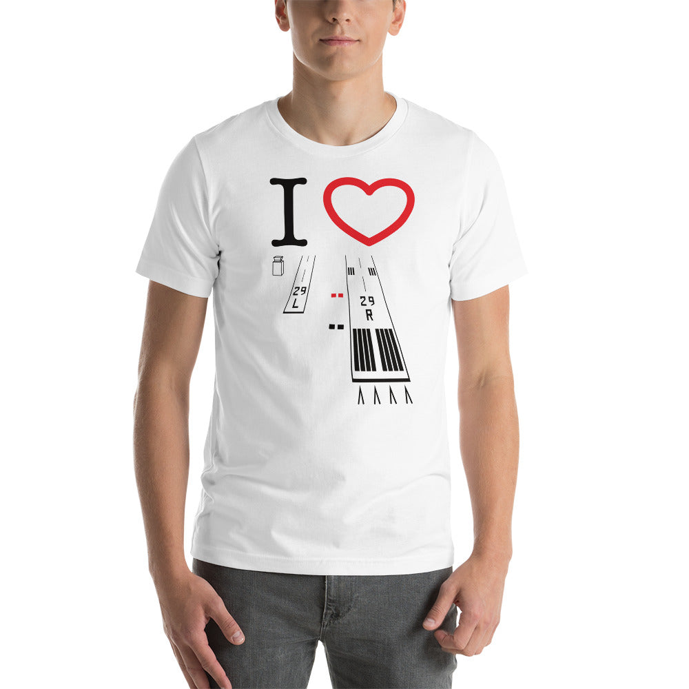 Torrance Airport Runways 29L / 29R - Runways 11L / 11R - Short-Sleeve Unisex T-Shirt