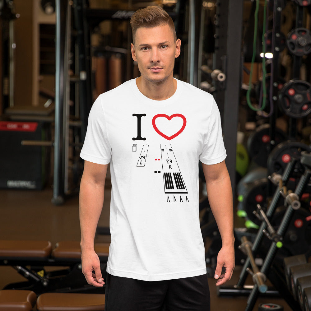 Torrance Airport Runways 29L / 29R - Runways 11L / 11R - Short-Sleeve Unisex T-Shirt