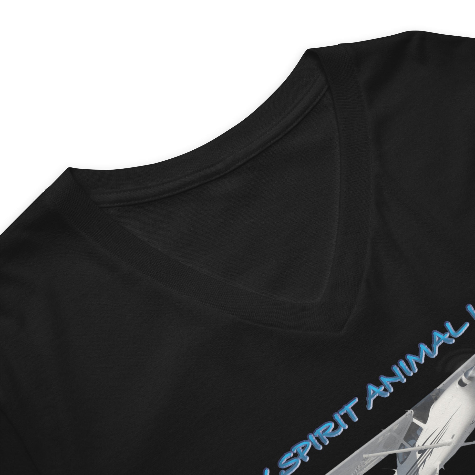 My Spirit Animal is a Skyhawk - short sleeve v-neck T-Shirt (blue)