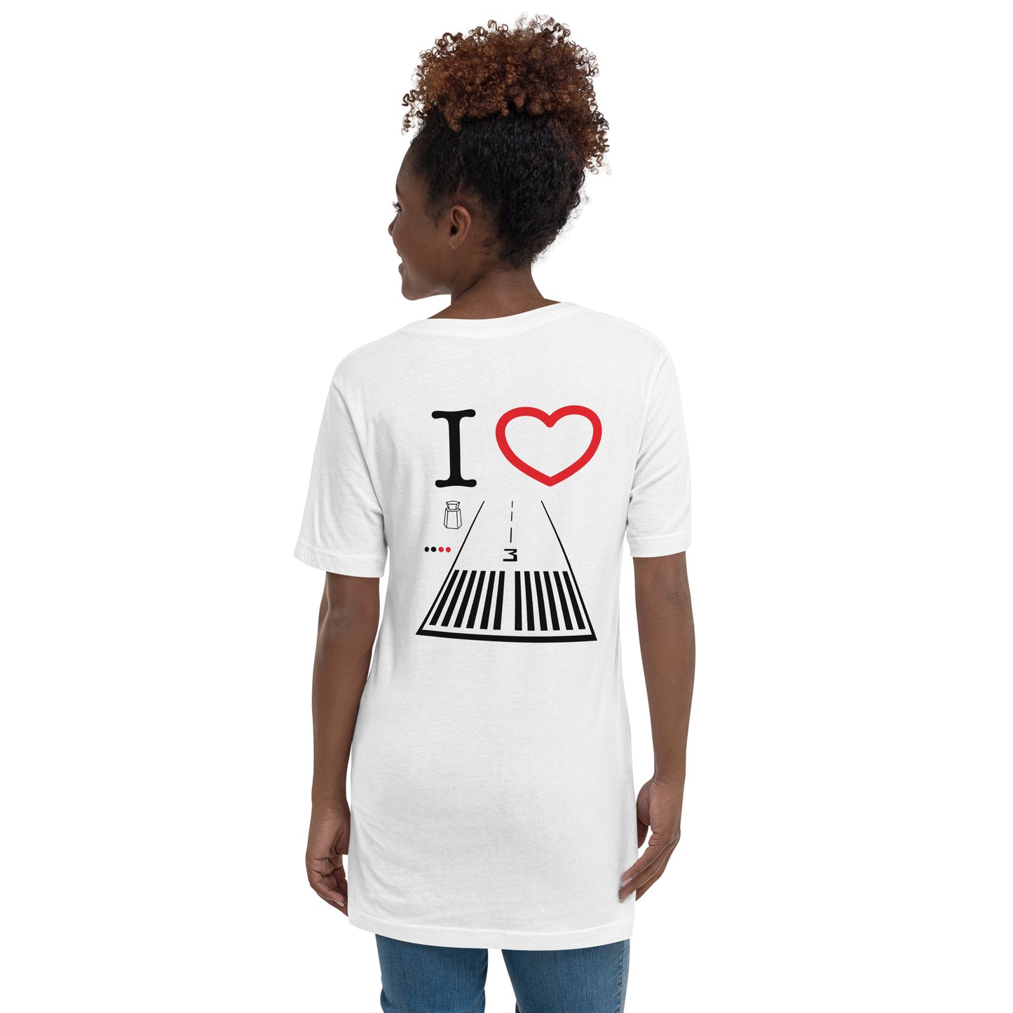 Santa Monica Airport Runway 21 / 3 - short sleeve v-neck T-Shirt (white)
