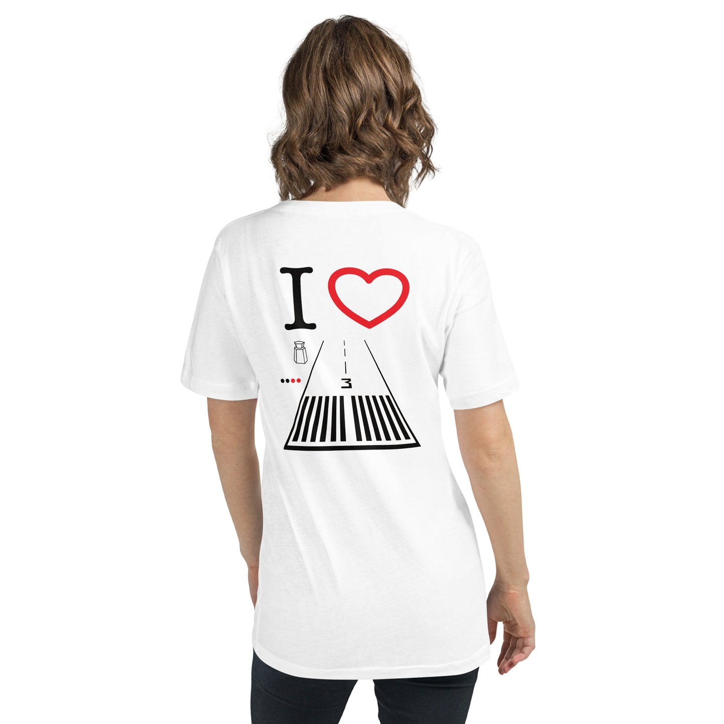 Santa Monica Airport Runway 21 / 3 - short sleeve v-neck T-Shirt (white)