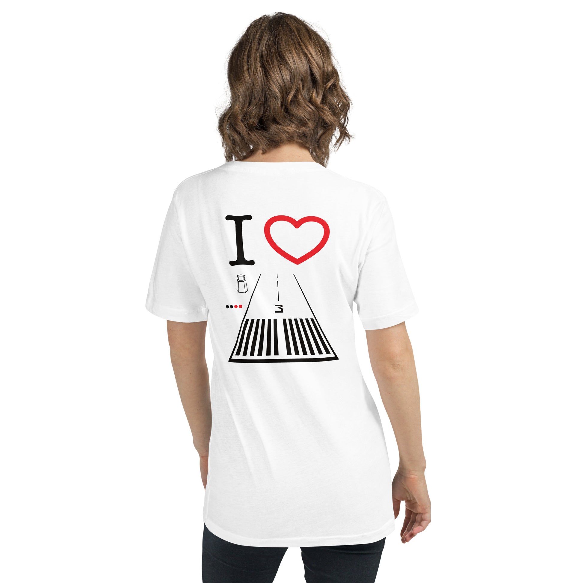 Santa Monica Airport Runway 21 / 3 - short sleeve v-neck T-Shirt (white)