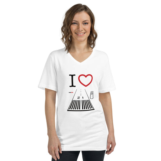 Santa Monica Airport Runway 21 - Short Sleeve V-Neck T-Shirt