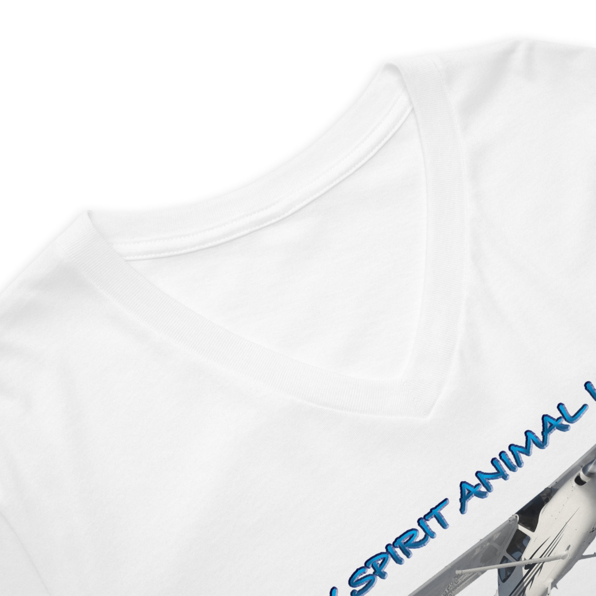 My Spirit Animal is a Skyhawk - short sleeve v-neck T-Shirt (blue)