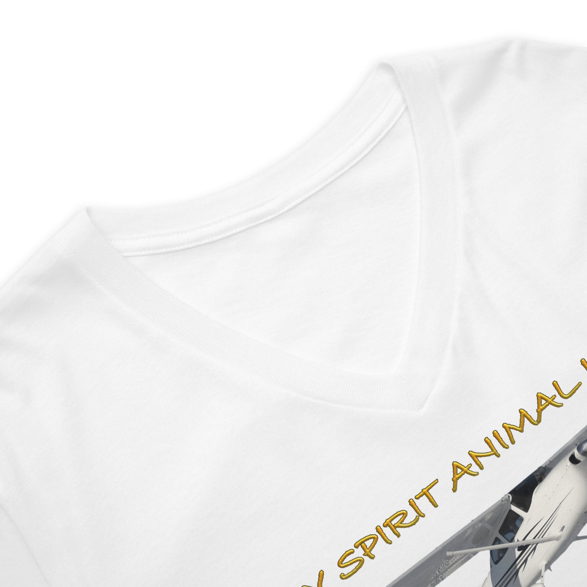 My Spirit Animal is a Skyhawk - short sleeve v-neck T-Shirt (yellow)