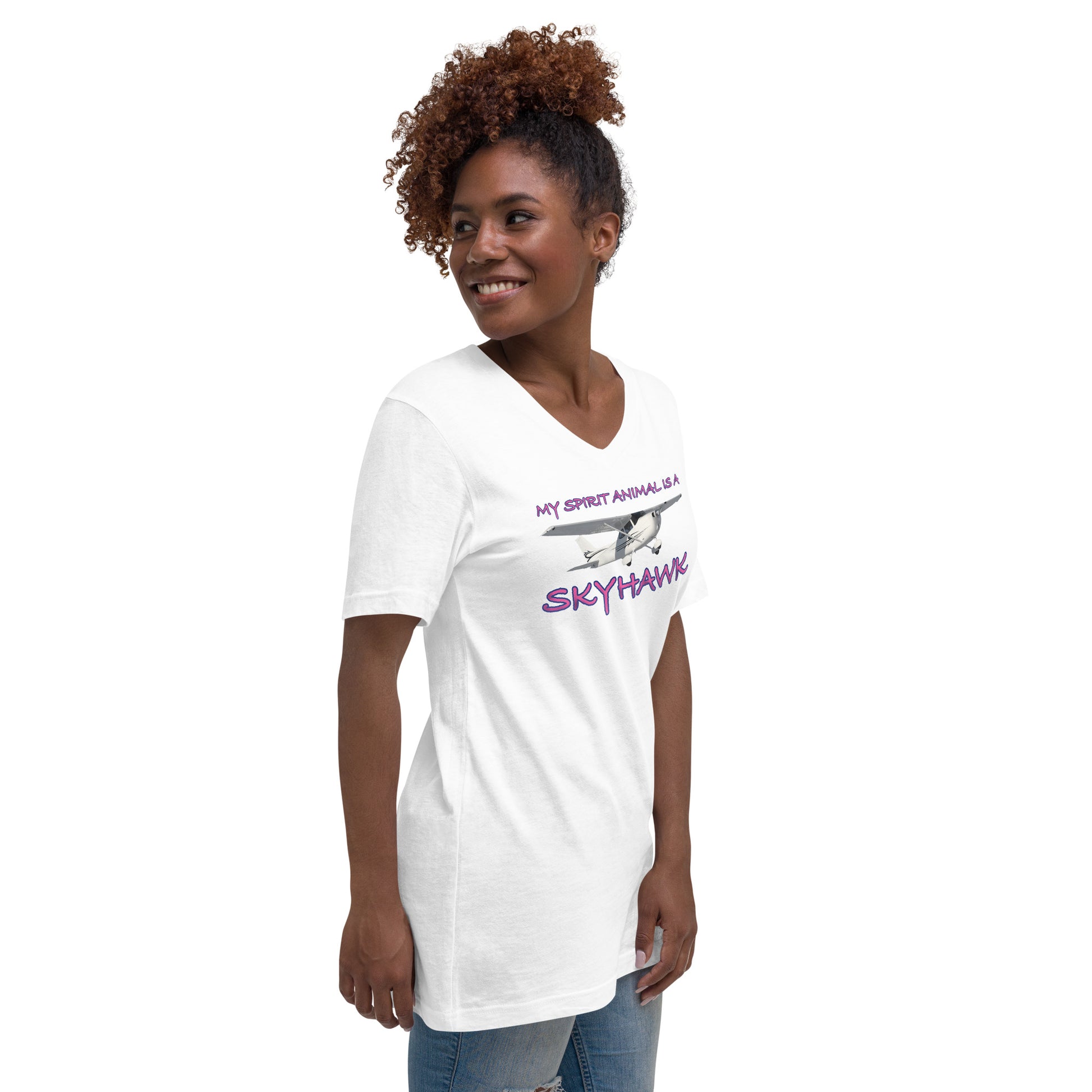 My Spirit Animal is a Skyhawk - Short Sleeve V-Neck T-Shirt