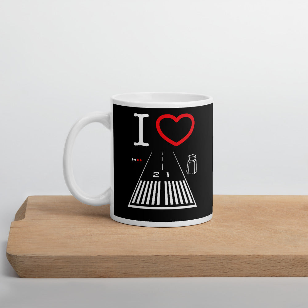 Aeropuerto de Santa Mónica Pista 21 / Pista 3 11 oz. taza