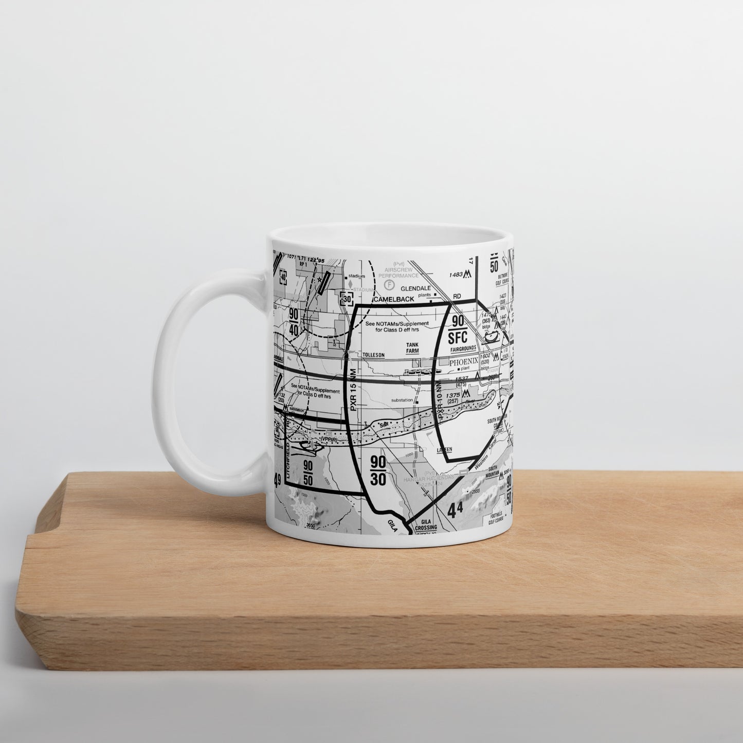 Phoenix TAC Chart mug - B&W