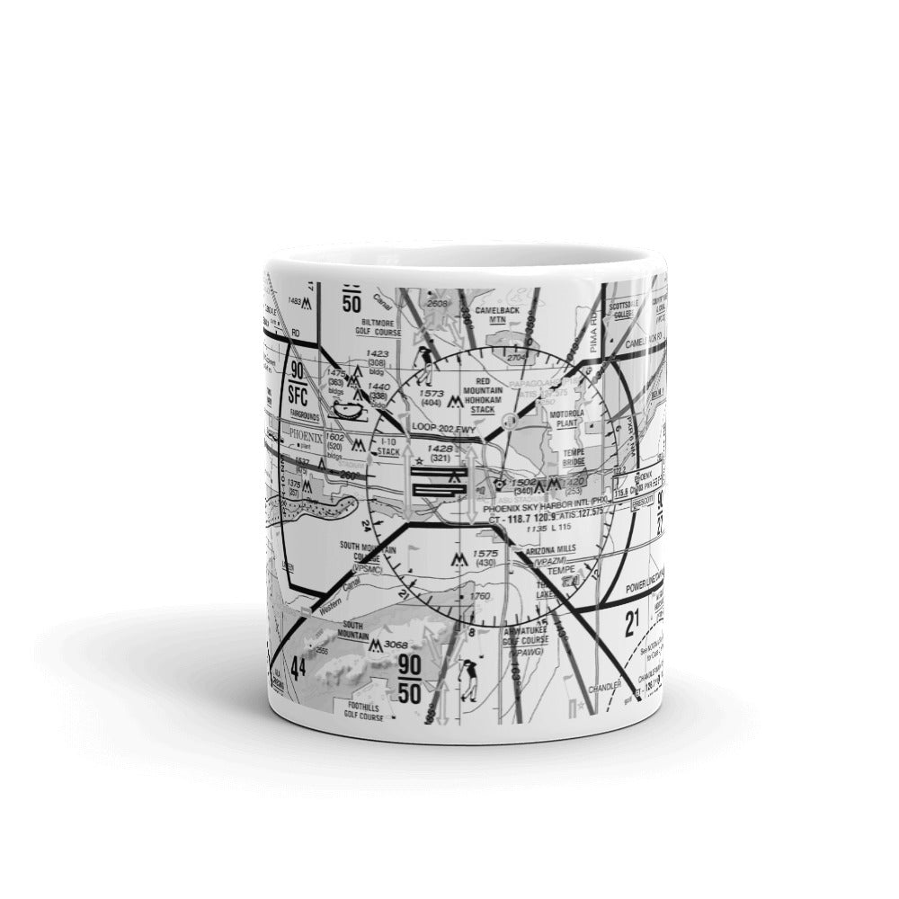 Phoenix TAC Chart mug - B&W