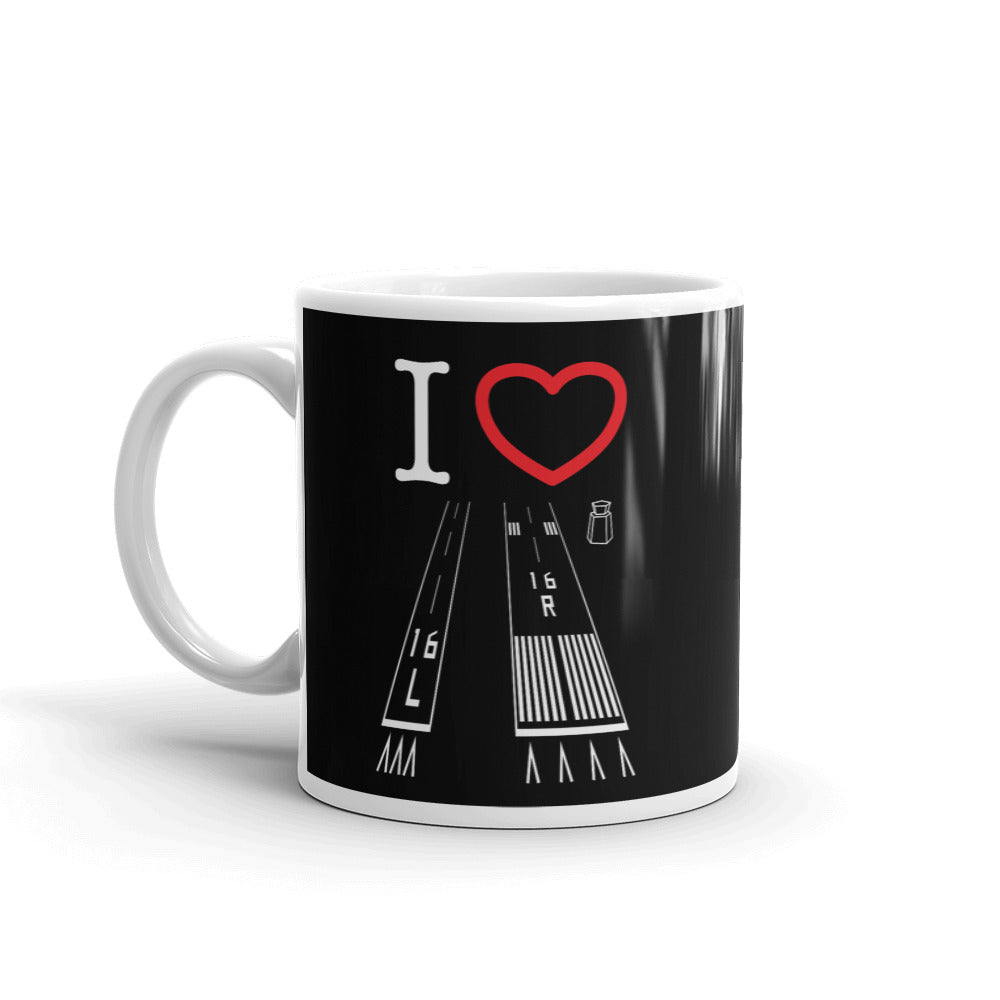 Van Nuys Airport Runways 16L-16R / 34L-34R white glossy 11oz mug