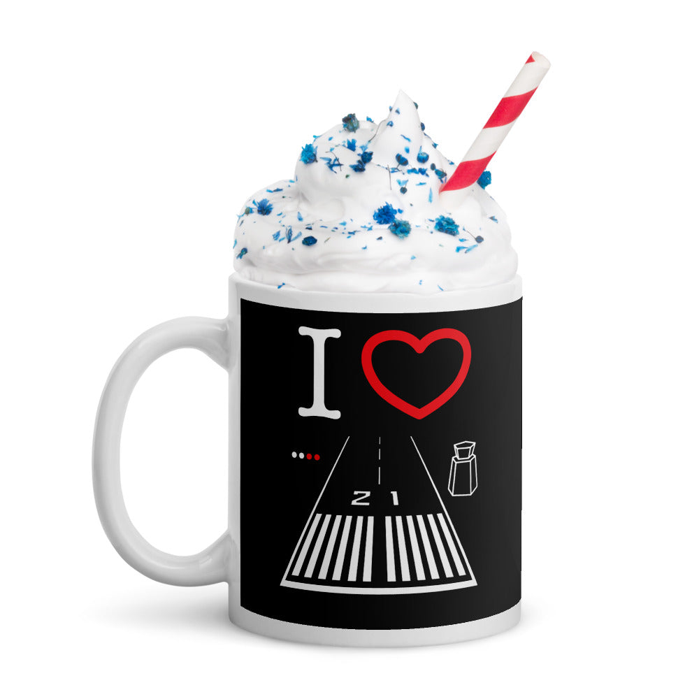 Aeropuerto de Santa Mónica Pista 21 / Pista 3 11 oz. taza