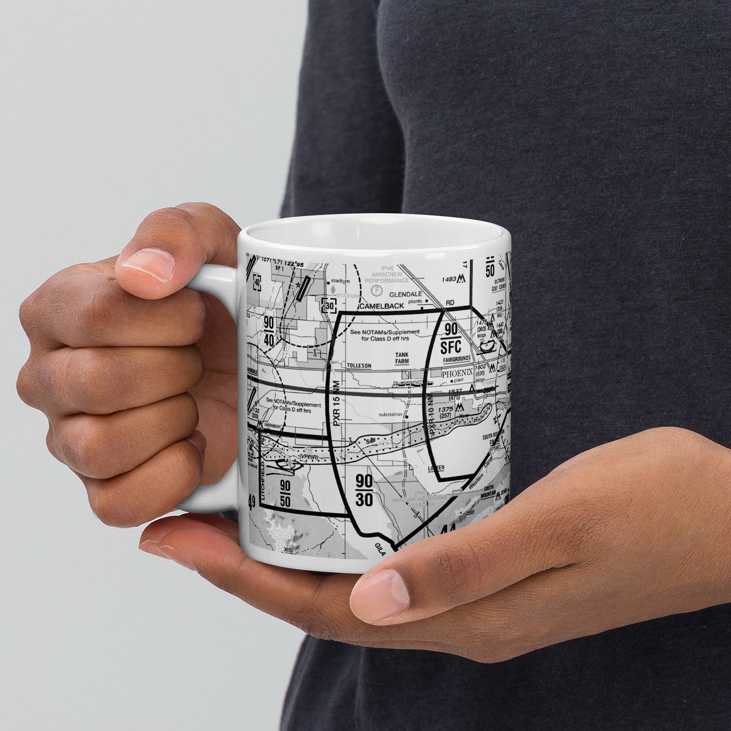 Phoenix TAC Chart mug - B&W