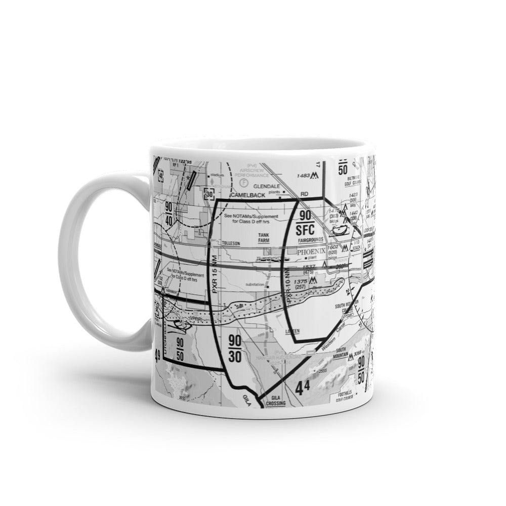 Phoenix TAC Chart mug - B&W