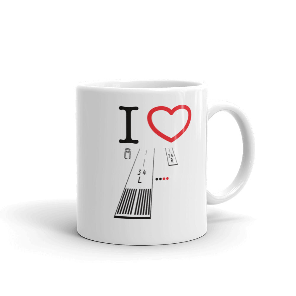 Van Nuys Airport Runways 16L-16R / 34L-34R white glossy 11oz mug