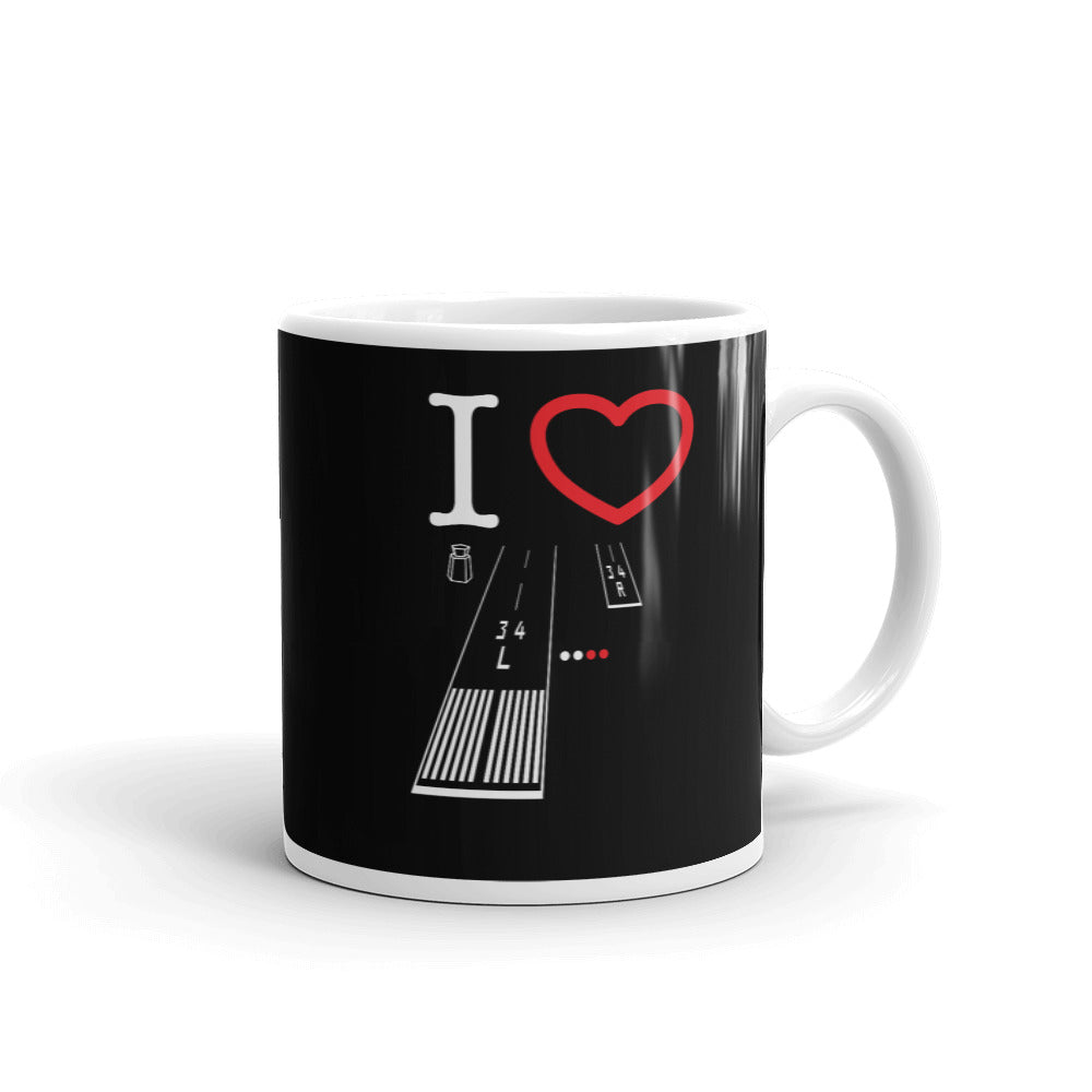 Van Nuys Airport Runways 16L-16R / 34L-34R white glossy 11oz mug
