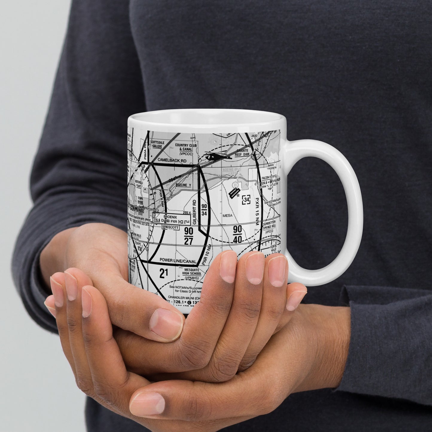 Phoenix TAC Chart mug - B&W