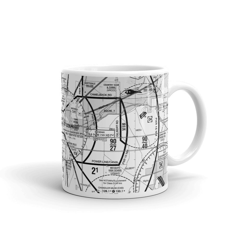 Phoenix TAC Chart mug - B&W