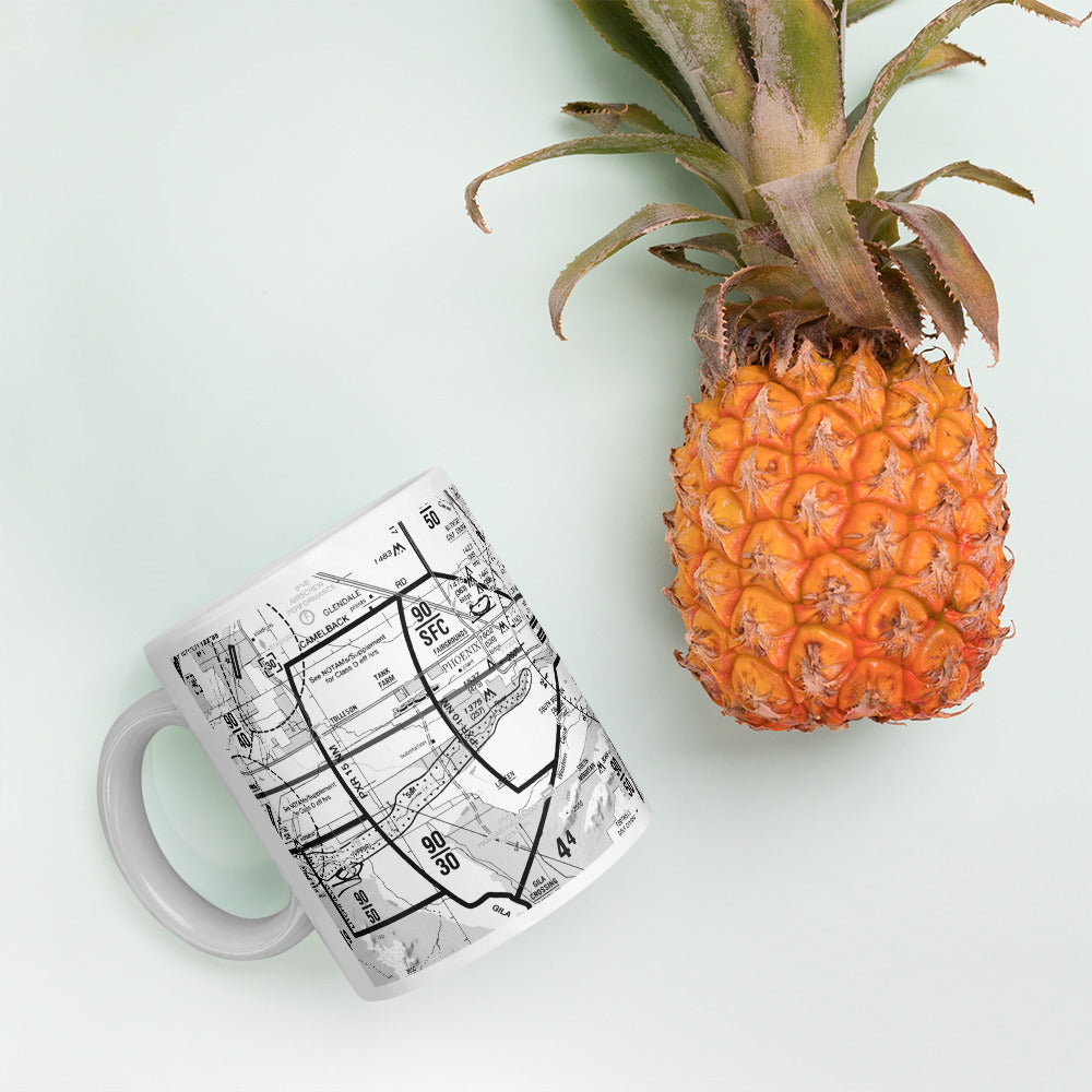 Phoenix TAC Chart mug - B&W