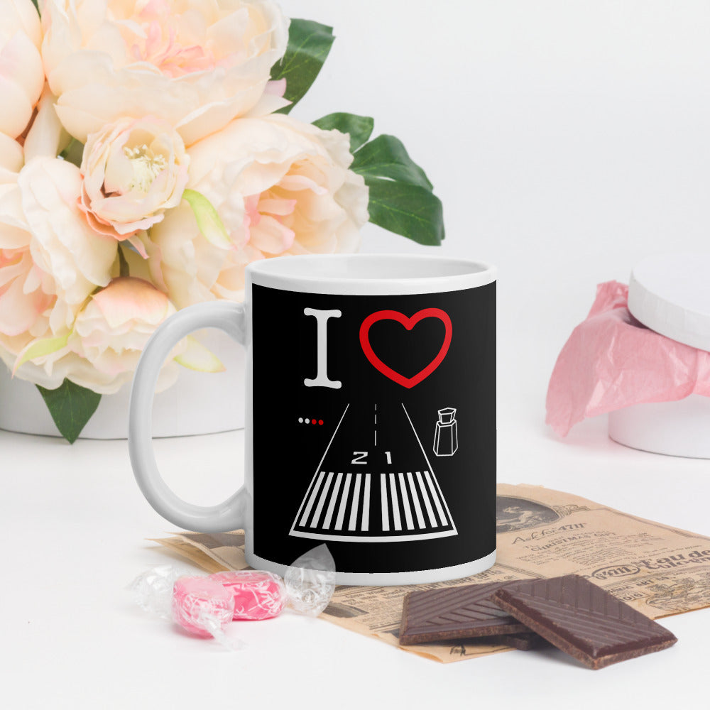 Aeropuerto de Santa Mónica Pista 21 / Pista 3 11 oz. taza