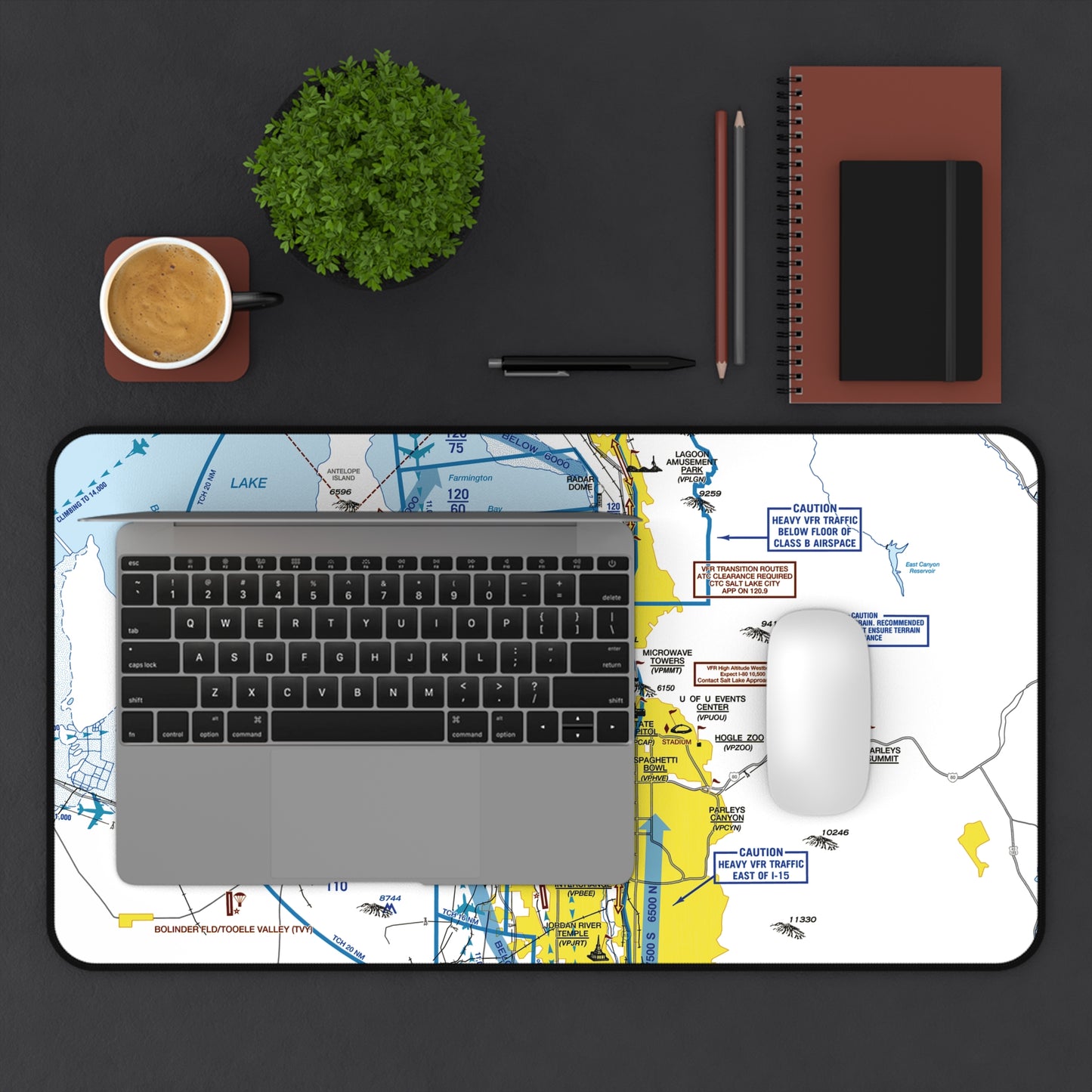Salt Lake City Flyway Chart desk mat