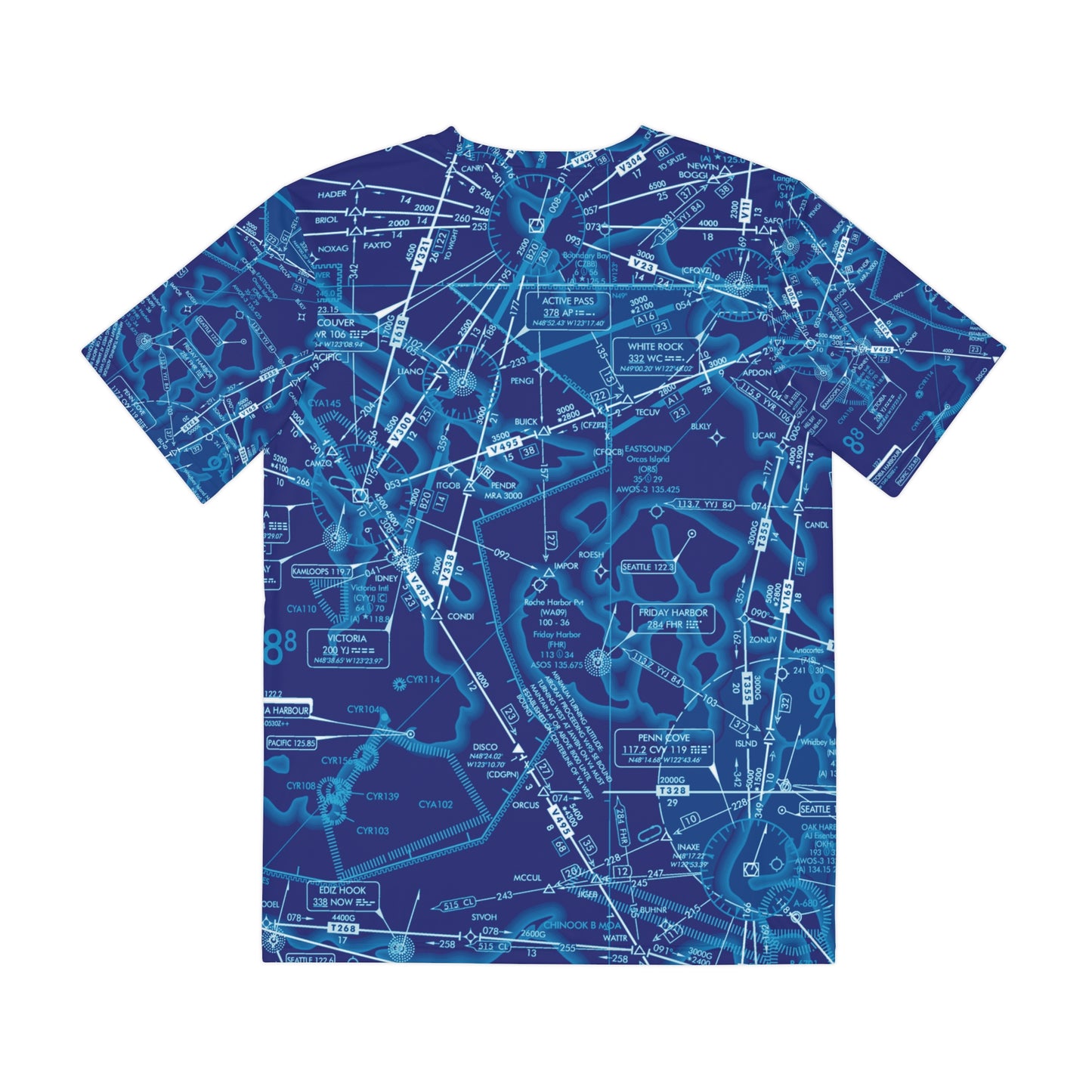 Enroute Low Altitude Chart (blue) men's polyester shirt