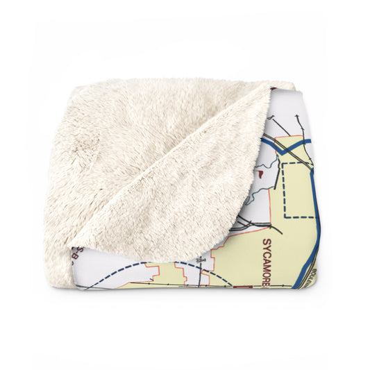 Dallas - Ft. Worth Flyway Chart sherpa fleece blanket