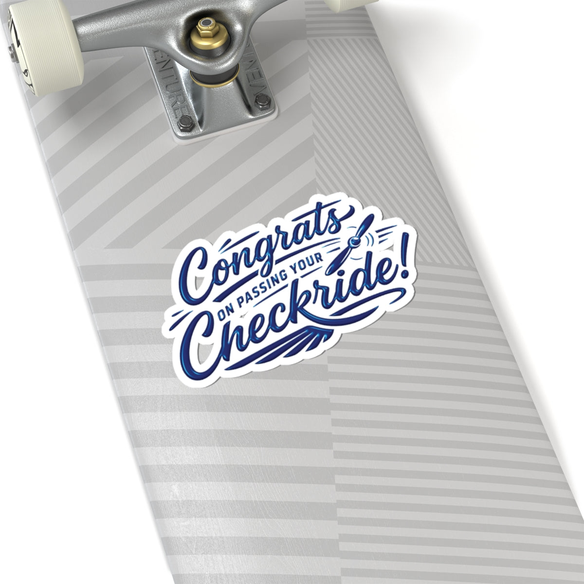 Congrats on passing your checkride! (v4. blue) sticker