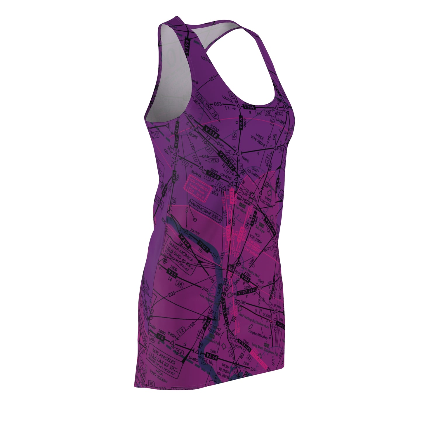 Enroute Low Altitude Chart (ELUS3) racerback dress (purple)