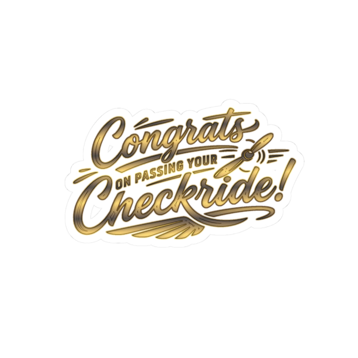 Congrats on passing your checkride! (v4. gold) sticker