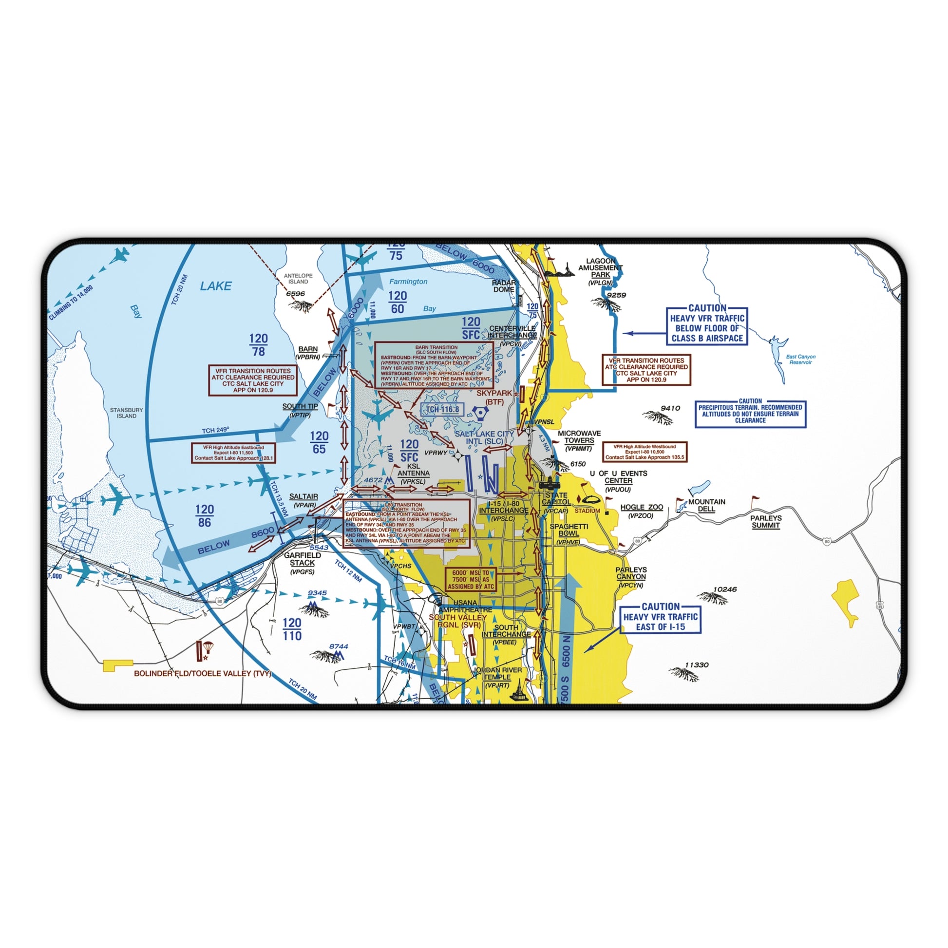 Salt Lake City Flyway Chart desk mat