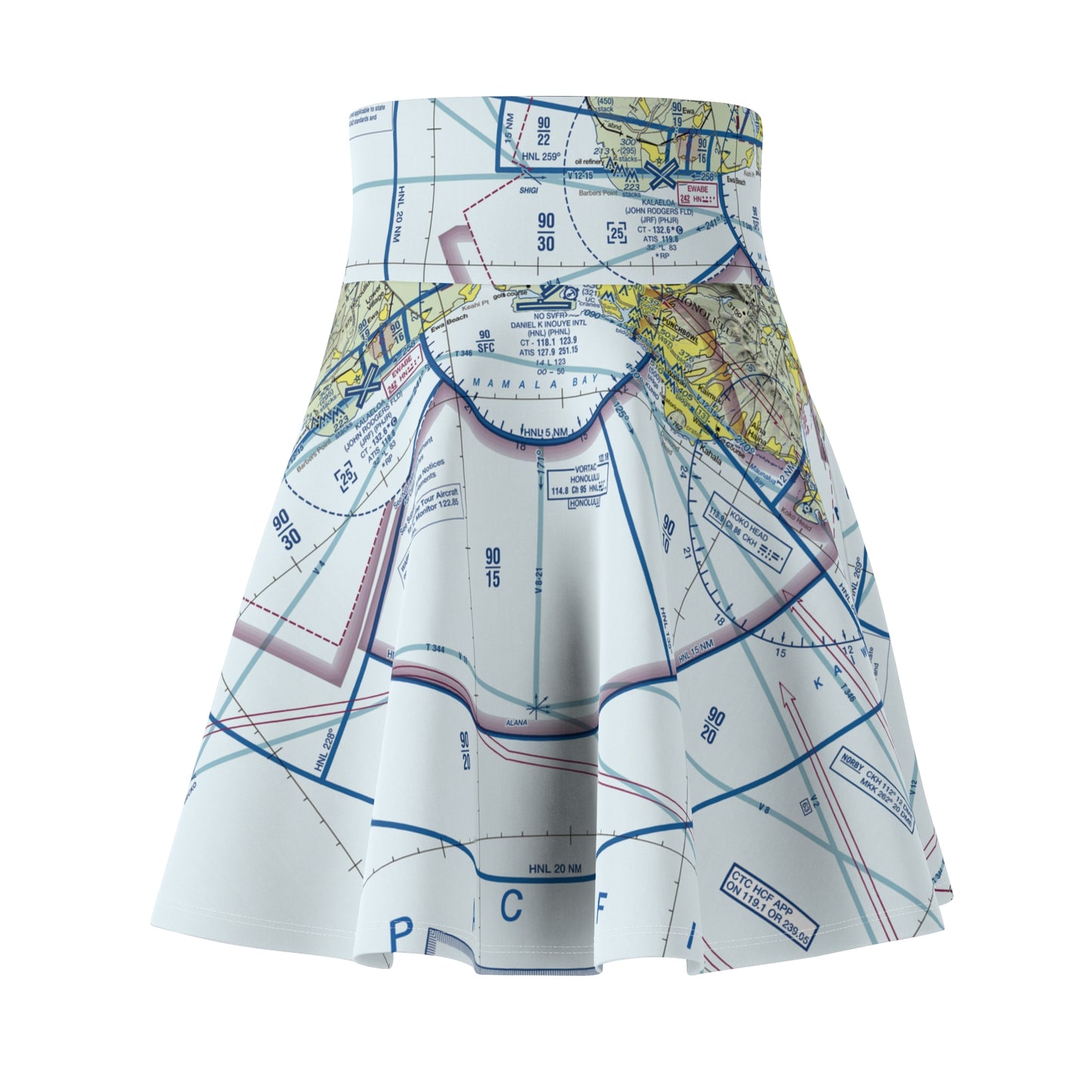 Honolulu Sectional Chart skater skirt