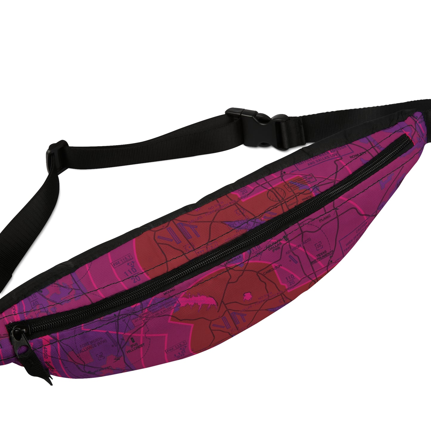Dallas - Ft. Worth Flyway Chart fanny pack (purple)