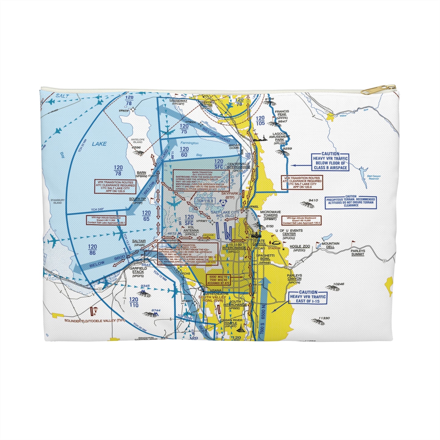 Salt Lake City Flyway Chart Accessory Pouch