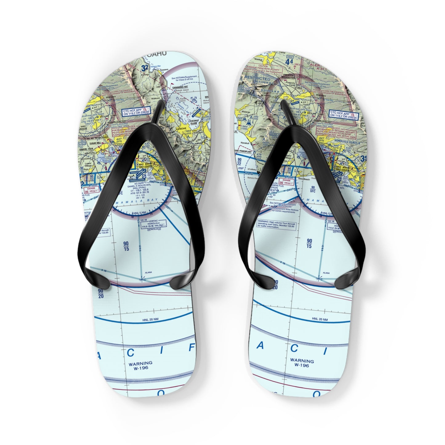 Aeronautical Chart Flip-Flops (PHNL Flyway Chart)