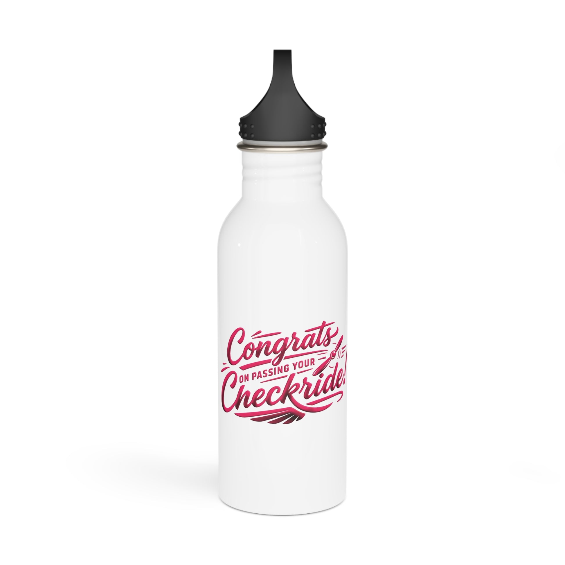 Congrats on passing your checkride! 20 oz. stainless steel water bottle (v4. pink)