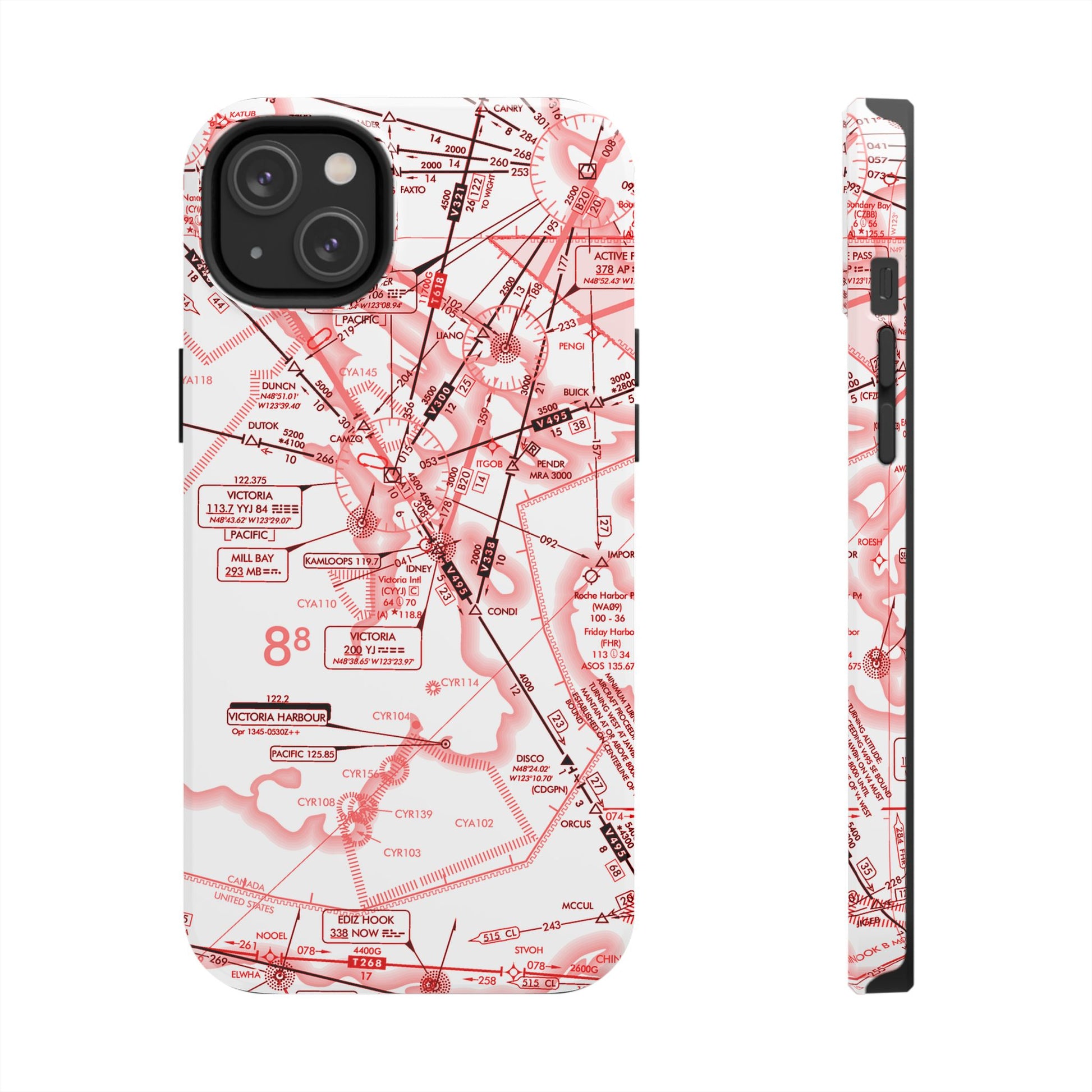 Enroute Low Altitude Chart (ELUS1) tough phone cases (red&white)