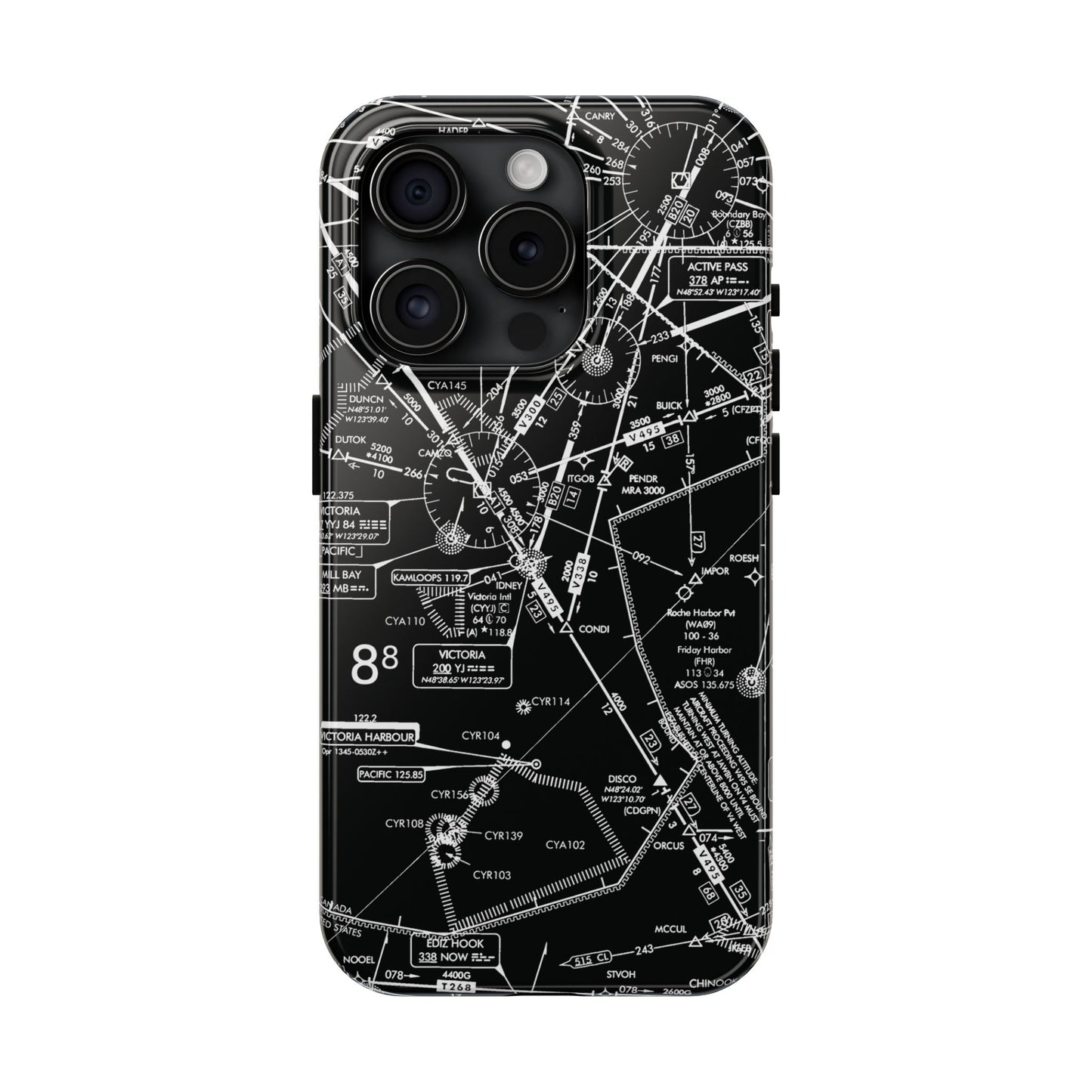 Enroute Low Altitude Chart tough phone cases (ELUS1/b&w)