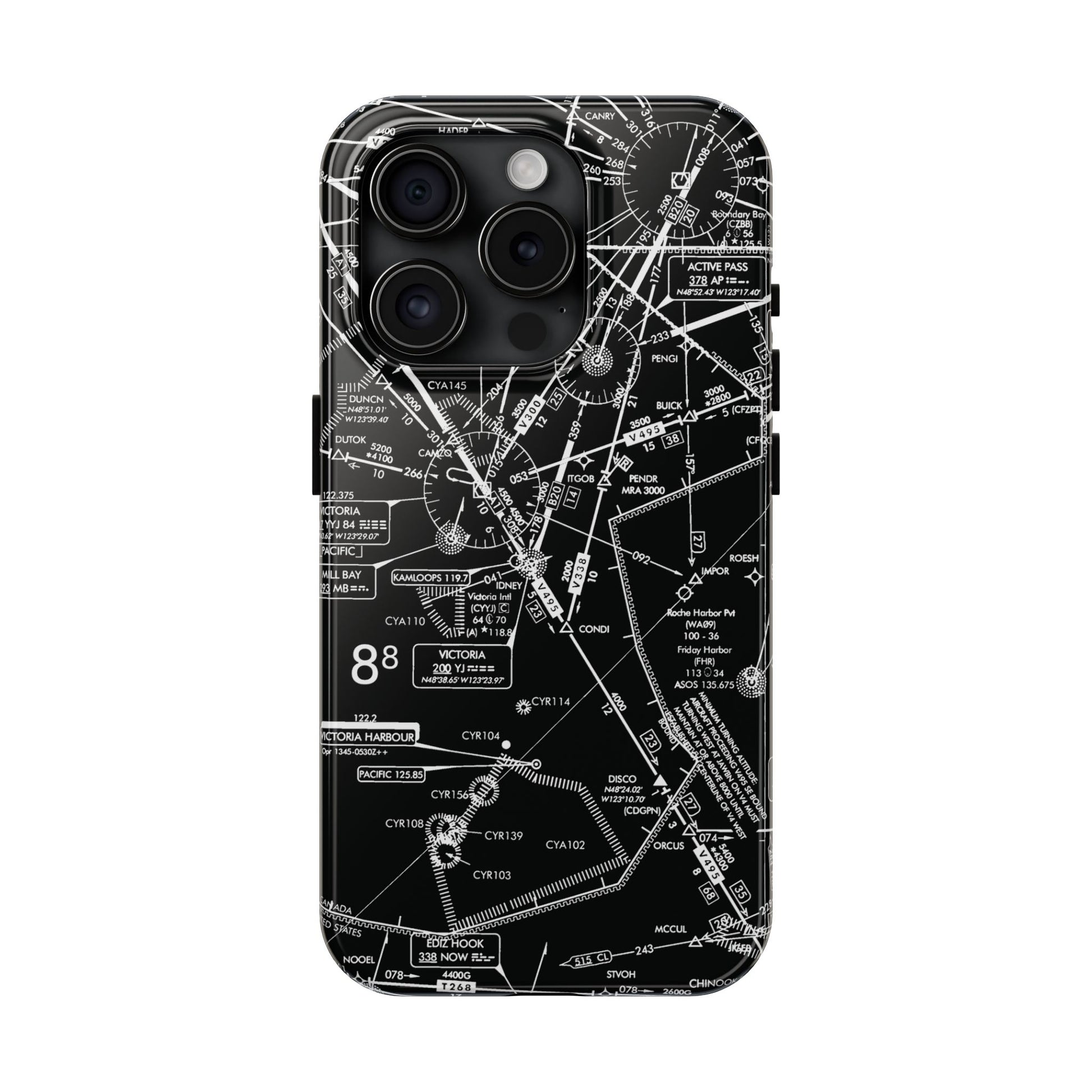 Enroute Low Altitude Chart tough phone cases (ELUS1/b&w)