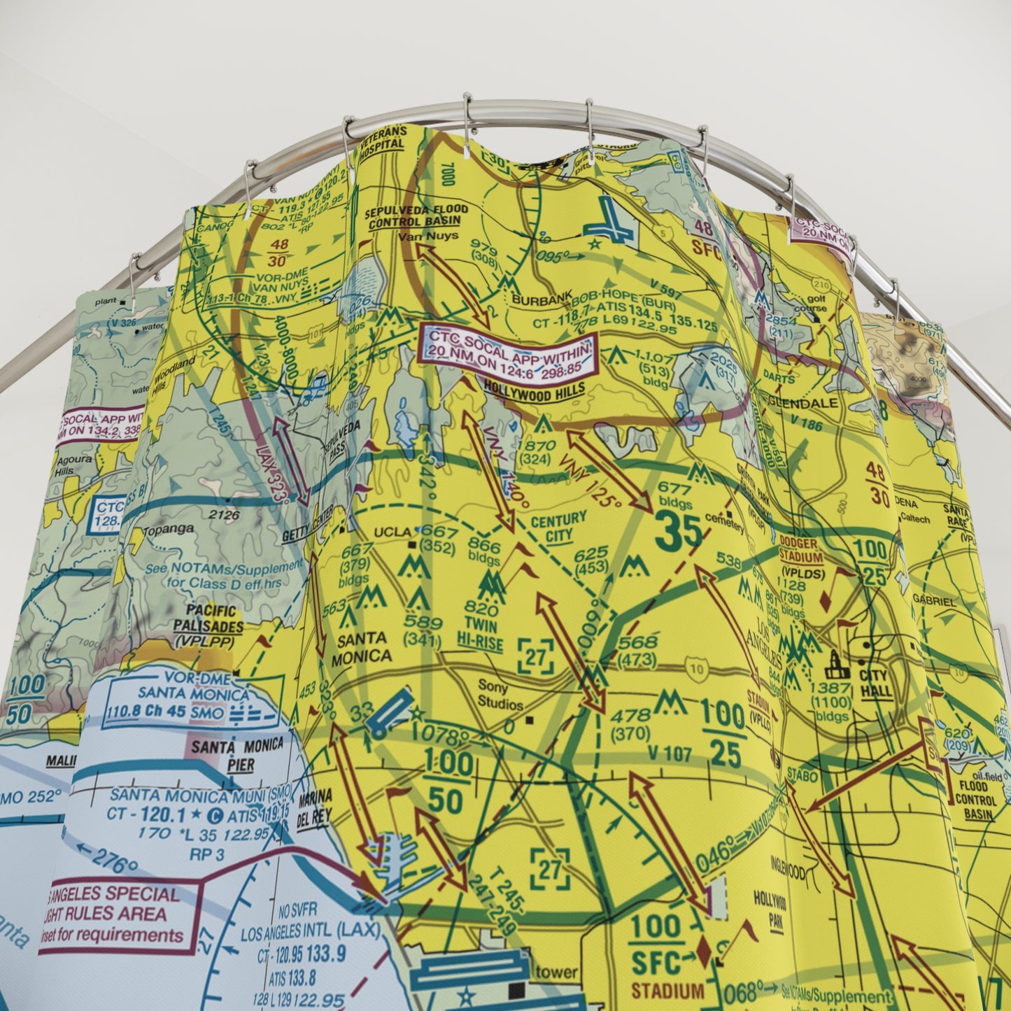 Aeronautical Chart shower curtain (KLAX/TAC)